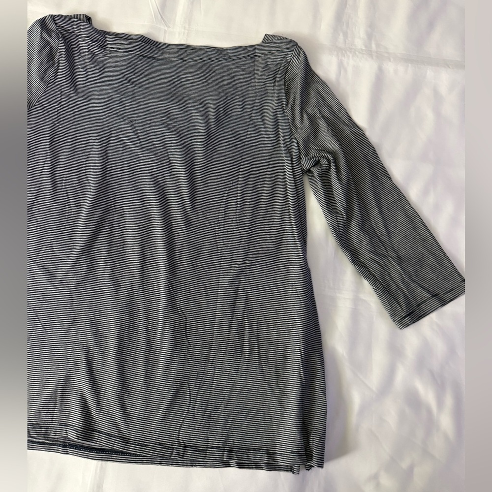 Ann Taylor LOFT Striped 3/4 Sleeves Shirt - Picture 3 of 11
